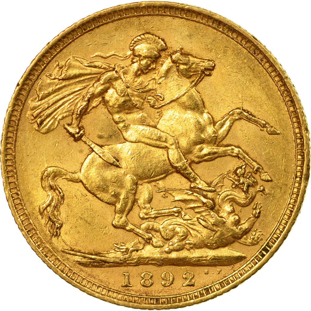 Monnaie, Australie, Victoria, Sovereign, 1892, Sydney, TTB+, Or, KM:10