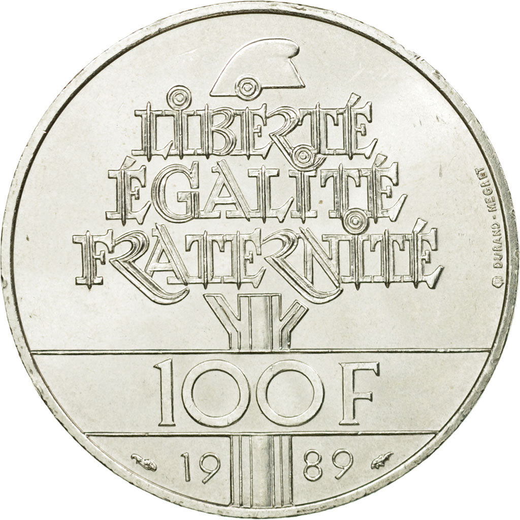 Moneda, Francia, Droits de l'Homme, 100 Francs, 1989, EBC, Plata, KM:970