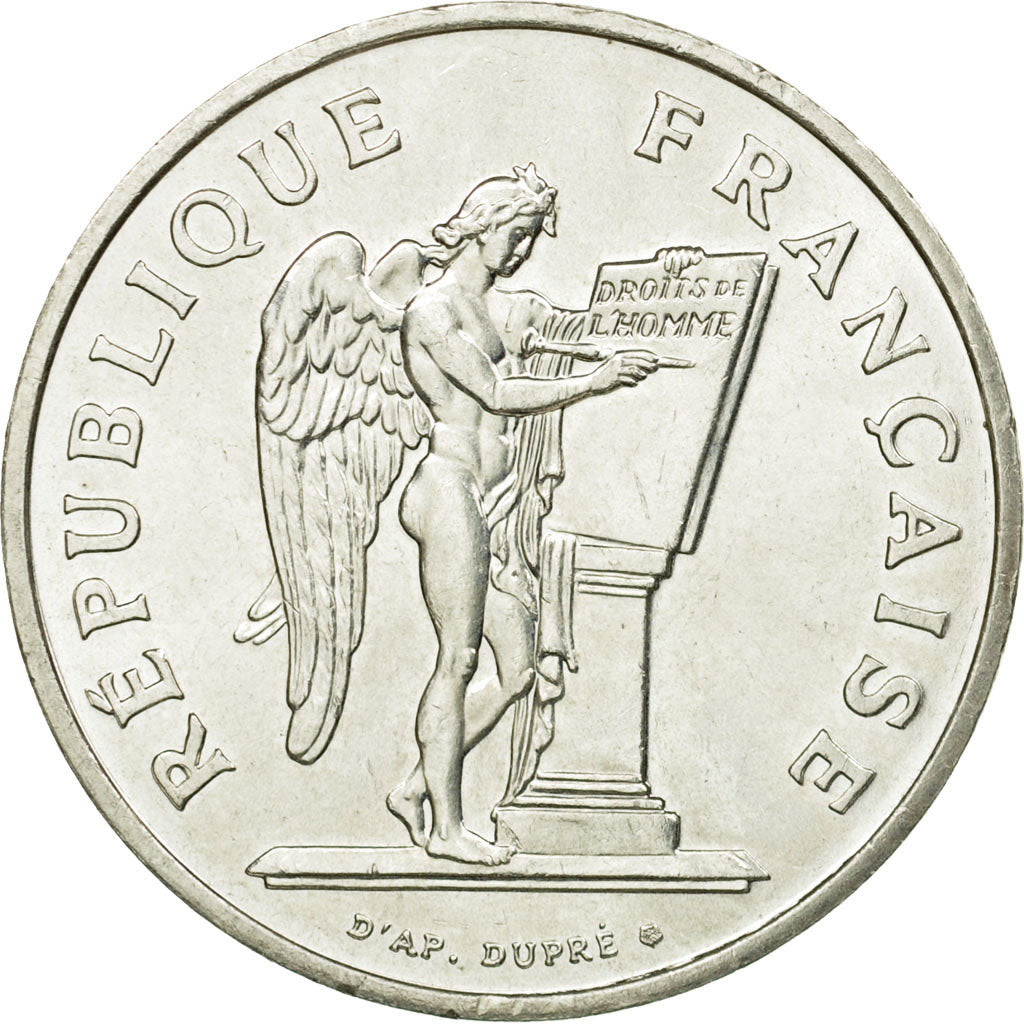 Coin, France, Droits de l'Homme, 100 Francs, 1989, AU(55-58), Silver, KM:970