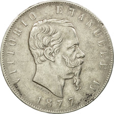 Monnaie, Italie, Vittorio Emanuele II, 5 Lire, 1877, Rome, TTB, Argent, KM:8.4
