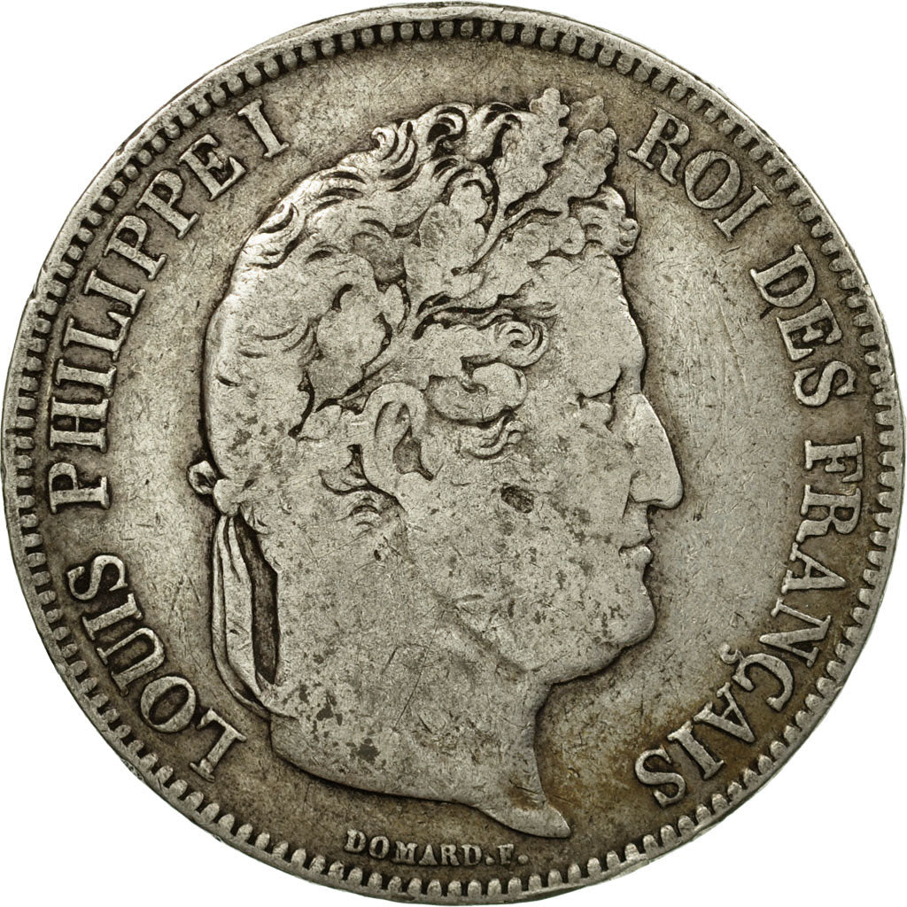 Coin, France, Louis-Philippe, 5 Francs,1833,Perpignan,VF(20-25),Silver,KM 749.11