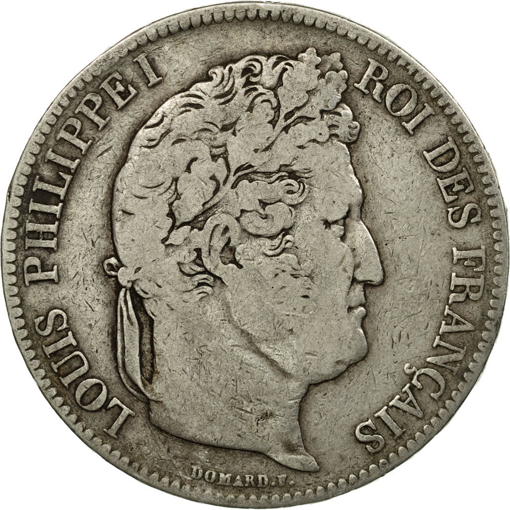 Coin, France, Louis-Philippe, 5 Francs,1832,Strasbourg,VF(20-25),Silver,KM 749.3