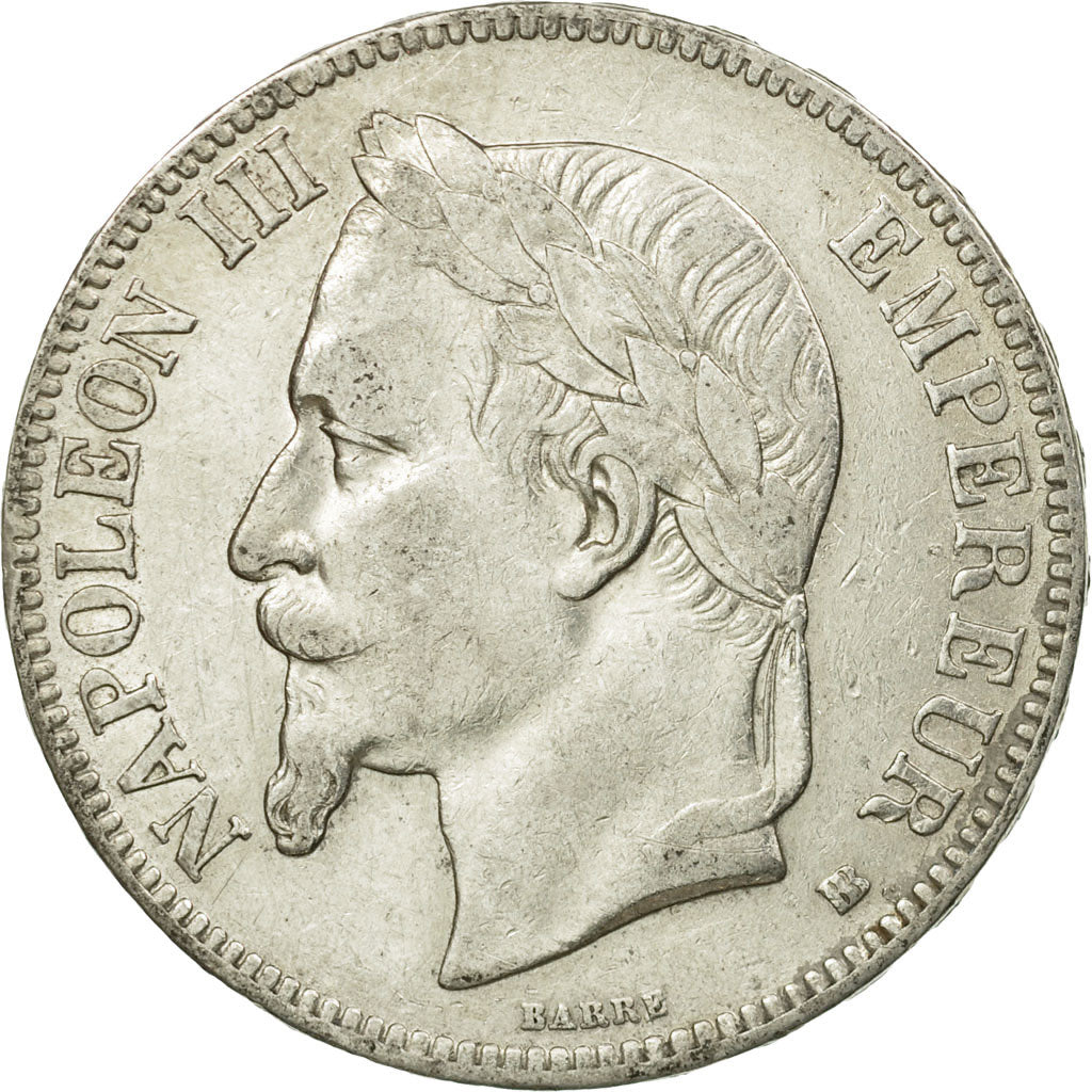 Coin, France, Napoléon III, 5 Francs, 1868, Strasbourg,EF(40-45),Silver,KM 799.2