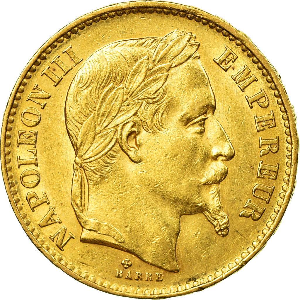 Coin, France, Napoleon III, 20 Francs, 1869, Strasbourg, Gold,AU(50-53),KM 801.2