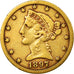 Coin, United States, Coronet Head, $5,1897,San Francisco,Gold,EF(40-45),KM 101