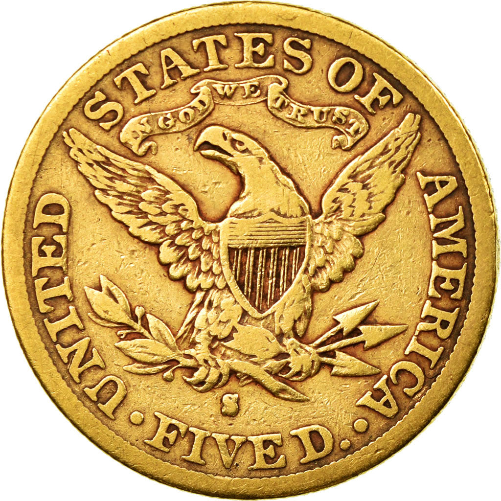 Coin, United States, Coronet Head, $5,1897,San Francisco,Gold,EF(40-45),KM 101