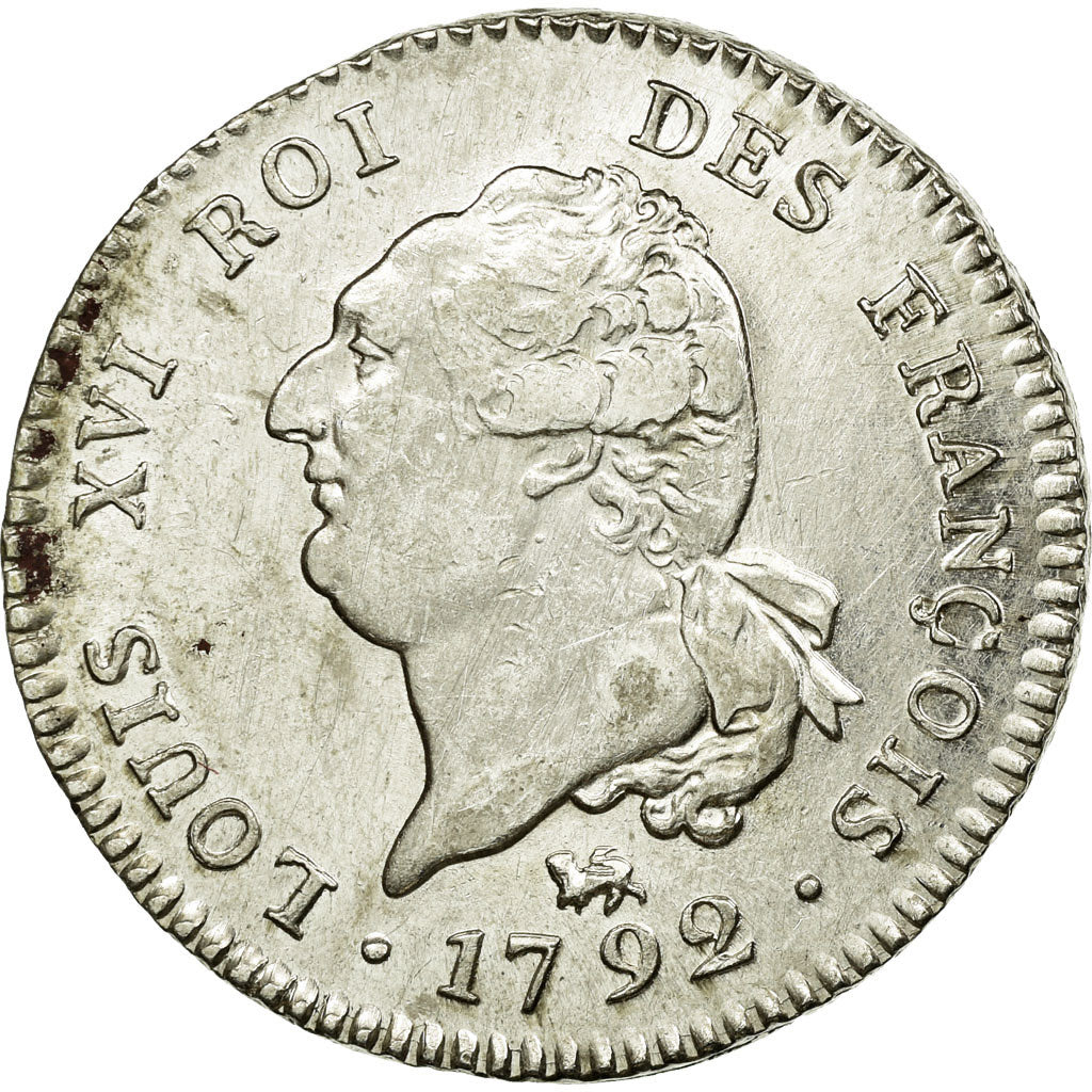 Munten, Frankrijk, 30 sols françois, 1792, Paris, ZF+, Zilver, KM 606.1