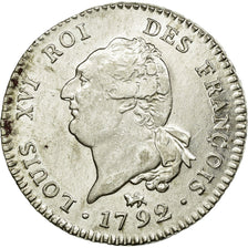 Munten, Frankrijk, 30 sols françois, 1792, Paris, ZF+, Zilver, KM 606.1