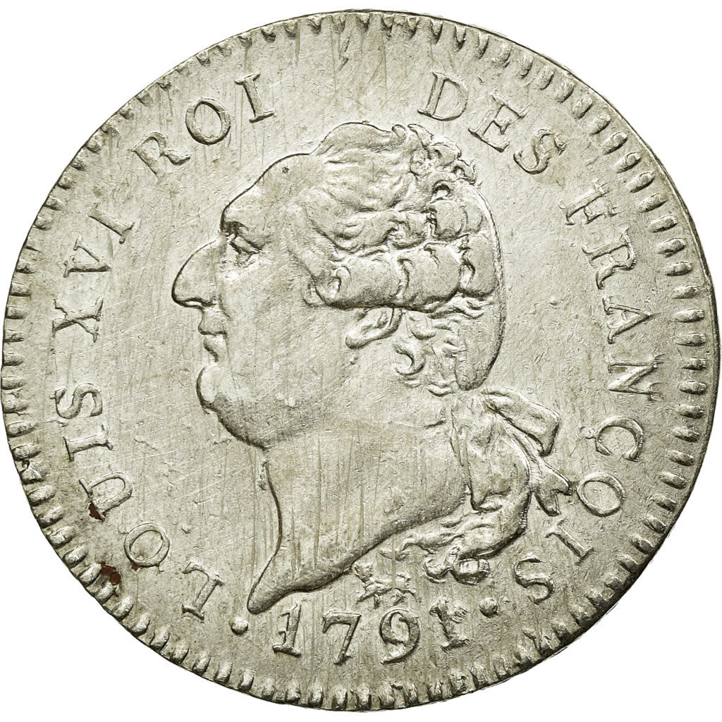 Coin, France, 30 sols françois, 1791, Paris, AU(50-53), Silver, KM 606.1