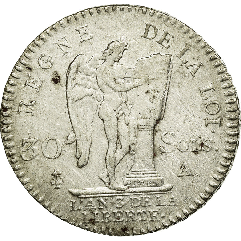 Coin, France, 30 sols françois, 1791, Paris, AU(50-53), Silver, KM 606.1