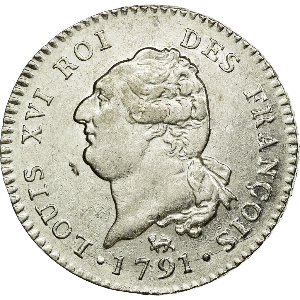 Munten, Frankrijk, 30 sols françois, 1791, Paris, ZF+, Zilver, KM 606.1