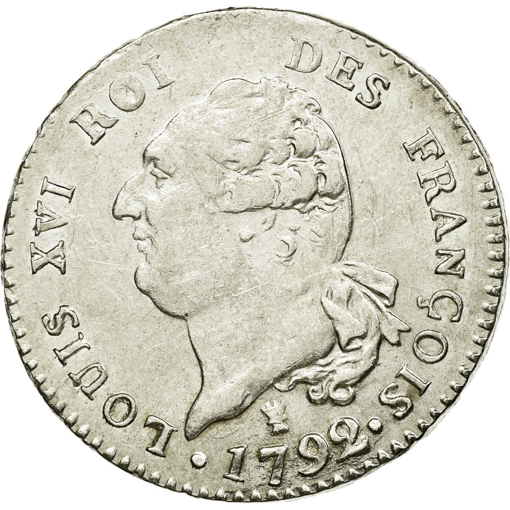 Coin, France, 30 sols françois, 1792, Limoges, AU(50-53), Silver, KM 606.7