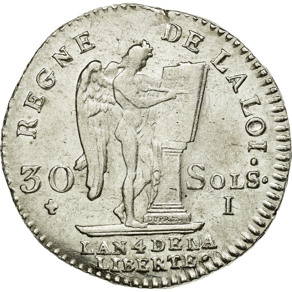 Moneta, Francja, 30 sols françois, 30 Sols, 1792, Limoges, AU(50-53), Srebro