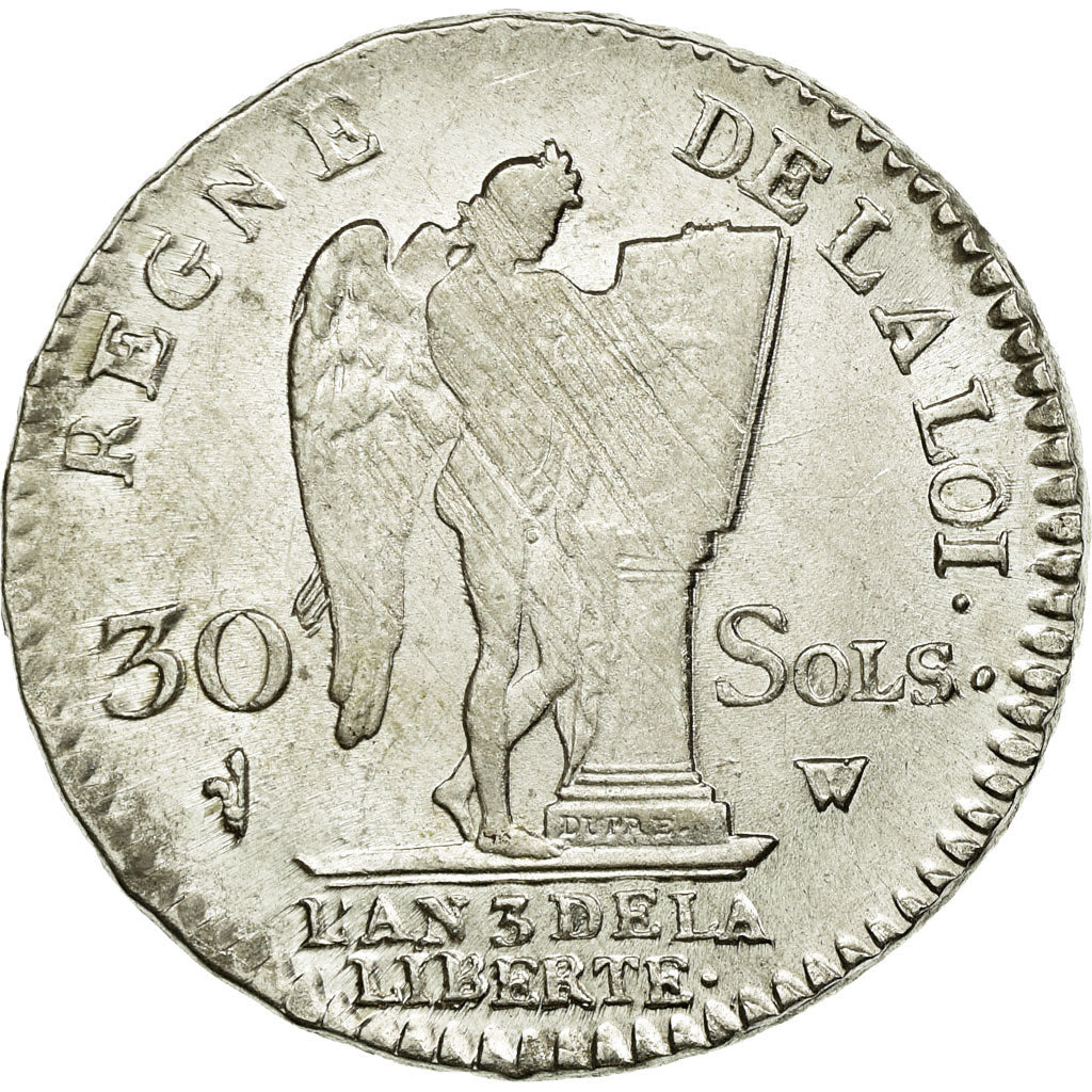 Coin, France, 30 sols françois, 1791, Lille, AU(50-53), Silver, KM 606.16