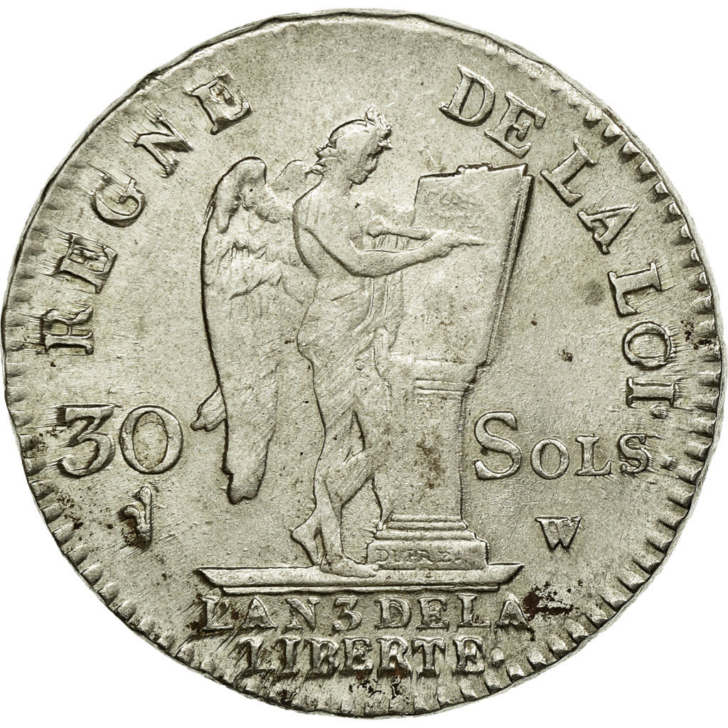 Monnaie, France, 30 sols françois, 1791, Lille, TTB+, Argent, KM 606.16, Gad 39