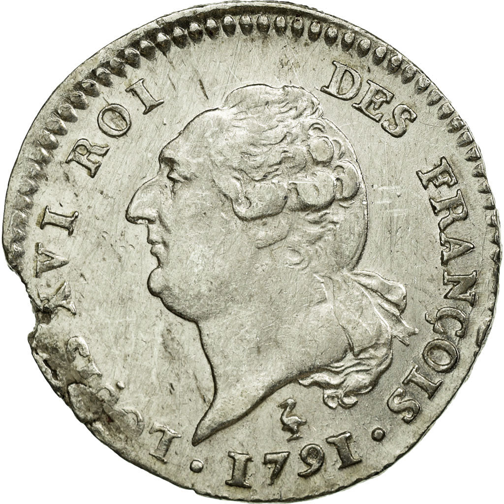 Moneda, Francia, 15 sols françois, 1791, Paris, MBC, Plata, KM 604.1