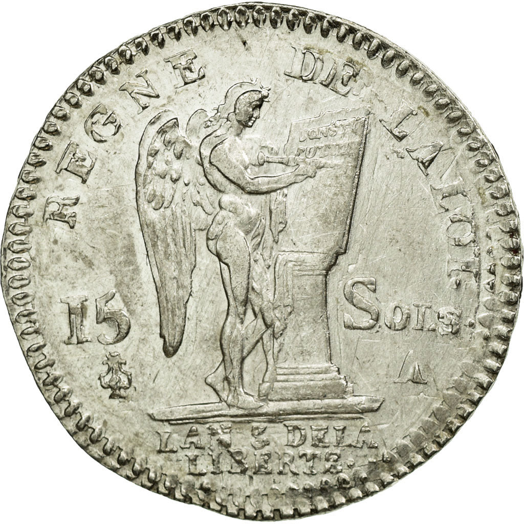 Monnaie, France, 15 sols françois, 1791, Paris, TTB+, Argent, KM 604.1, Gad 36