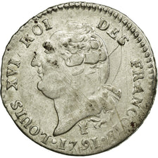 Coin, France, 15 sols françois, 1791, Limoges, EF(40-45), KM 604.5