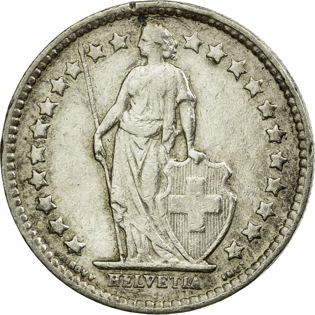 Coin, Switzerland, 1/2 Franc, 1939, Bern, EF(40-45), Silver, KM:23