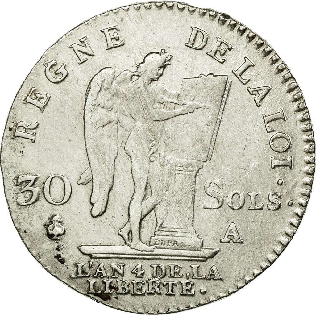 Moneta, Francia, 30 sols françois,1792, Paris, BB, Argento, KM:606.1