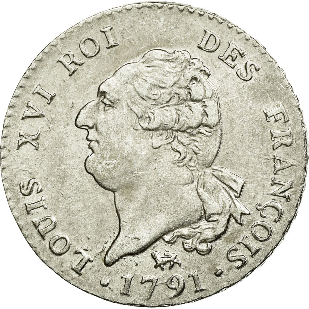 Munten, Frankrijk, 30 sols françois, 1791, Paris, ZF+, Zilver, KM 606.1