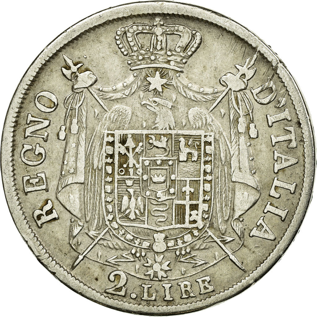 Coin, ITALIAN STATES, Napoleon I, 2 Lire, 1809, Milan, VF(30-35), KM 9.1