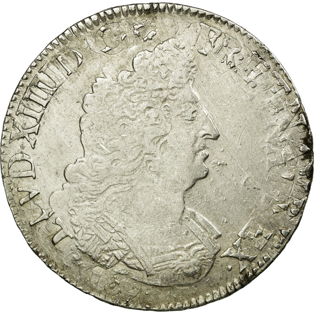 Munten, Frankrijk, Louis XIV, 1/2 Ecu aux Palmes, 1695, FR+, Zilver, Gadoury:185