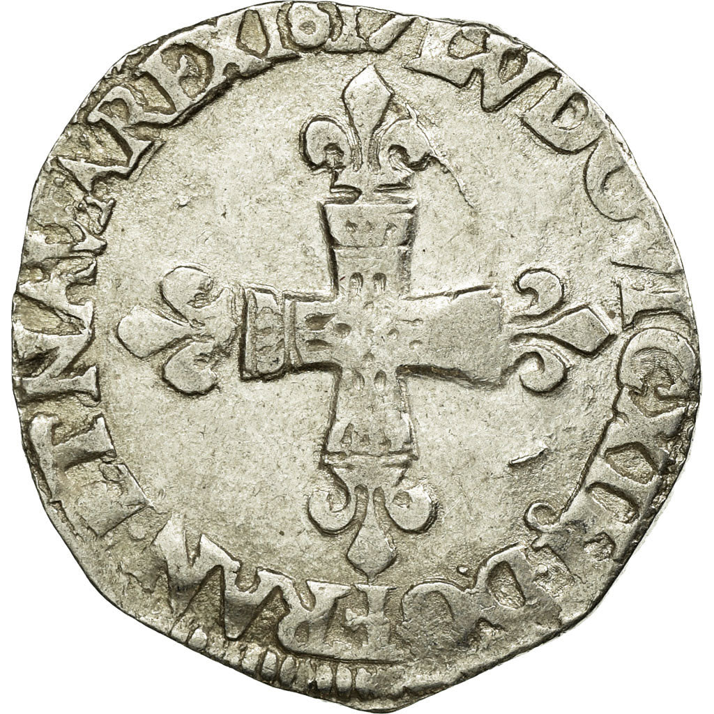 Coin, France, Louis XIII, 1/8 Écu à la croix,1617, Rennes,VF(30-35),KM 44.17