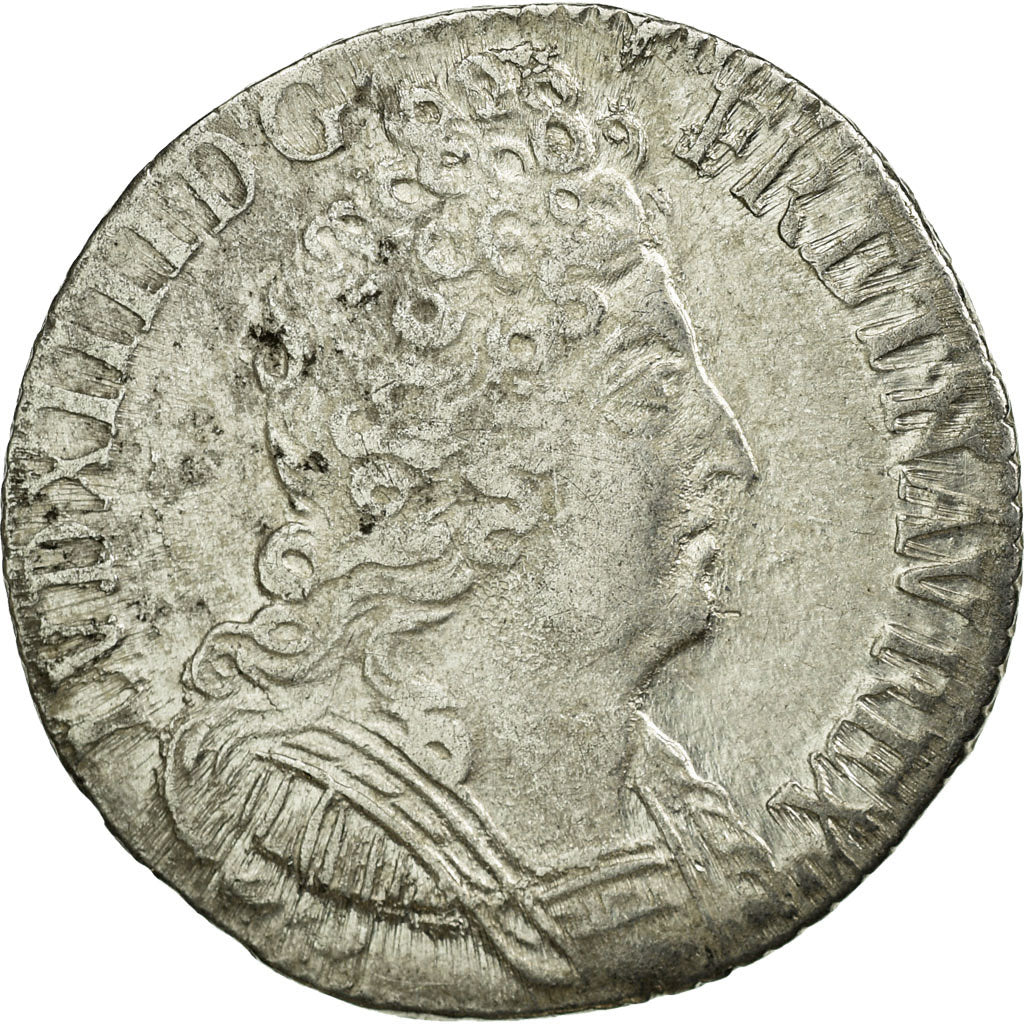 Coin, France, Louis XIV,1/10 Écu aux 3 couronnes,1711,Amiens,VF(30-35),KM 379.19