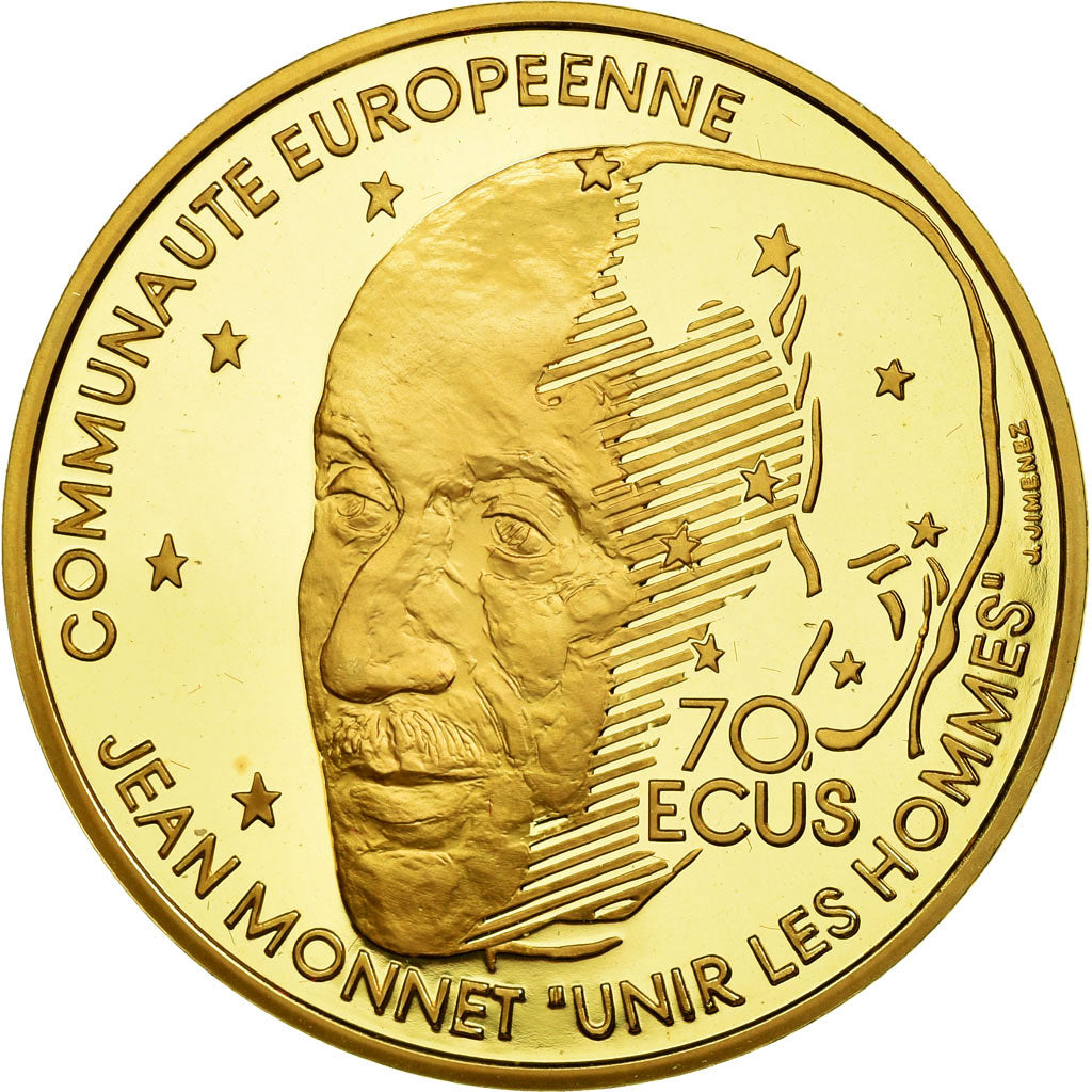 Munten, Frankrijk, 500 Francs-70 Ecus, 1992, FDC, Goud, KM:1013, Gadoury:C 31