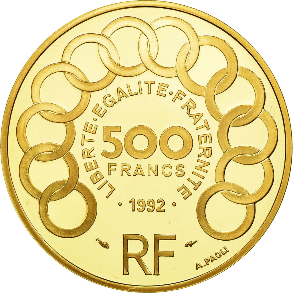 Munten, Frankrijk, 500 Francs-70 Ecus, 1992, FDC, Goud, KM:1013, Gadoury:C 31
