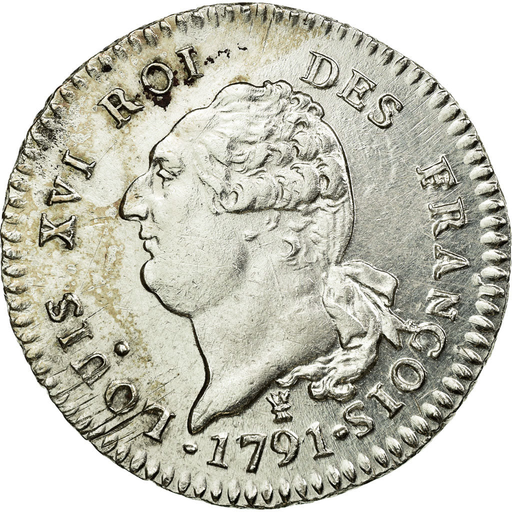 Coin, France, 30 sols françois, 1791, Limoges, AU(50-53), Silver, KM 606.7