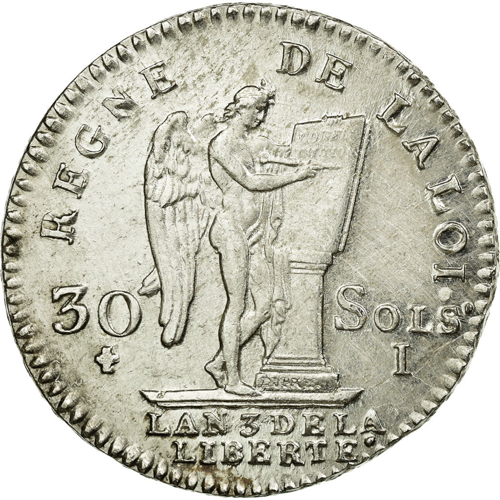 Coin, France, 30 sols françois, 1791, Limoges, AU(50-53), Silver, KM 606.7