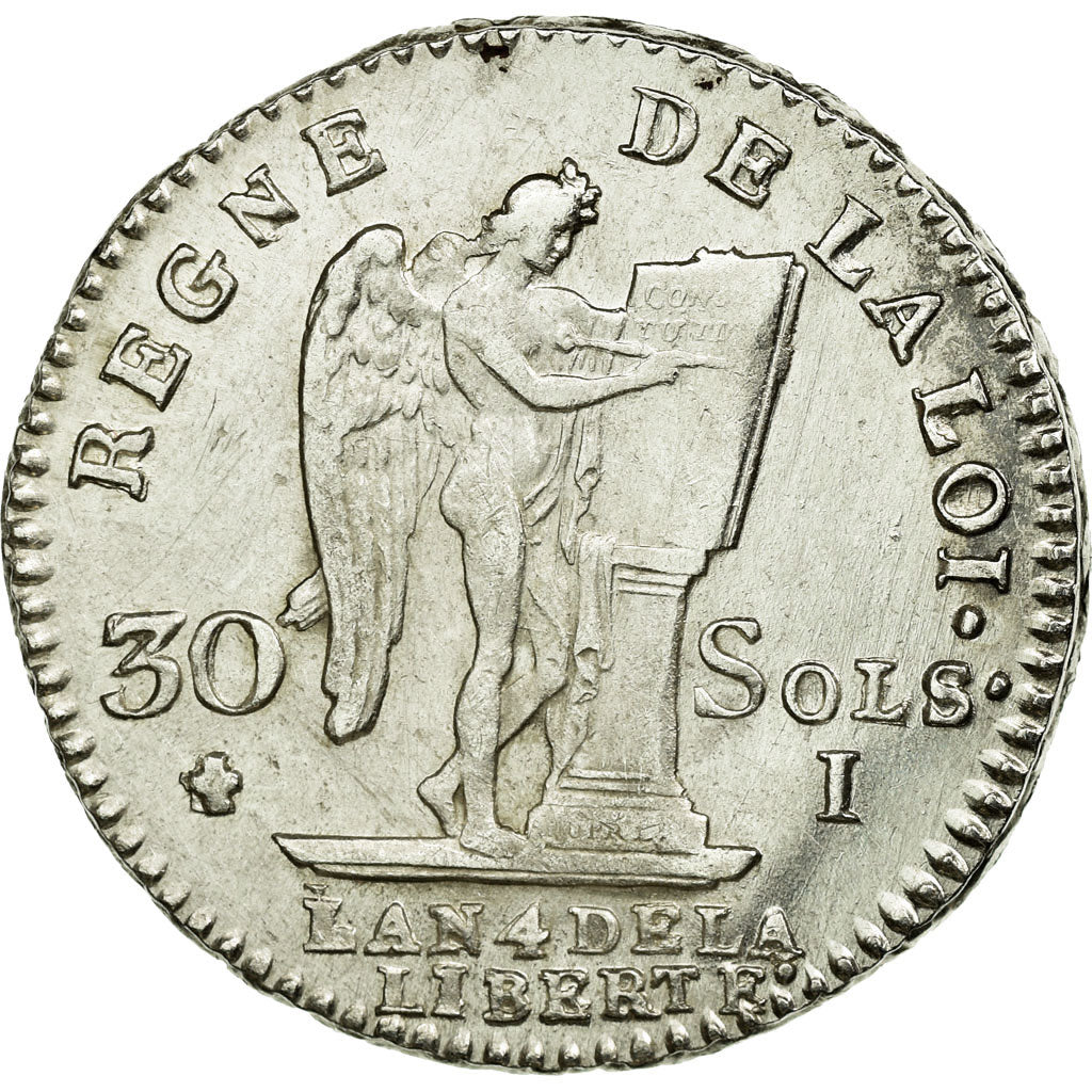 Moneda, Francia, 30 sols françois, 1792, Limoges, MBC+, Plata, KM 606.7
