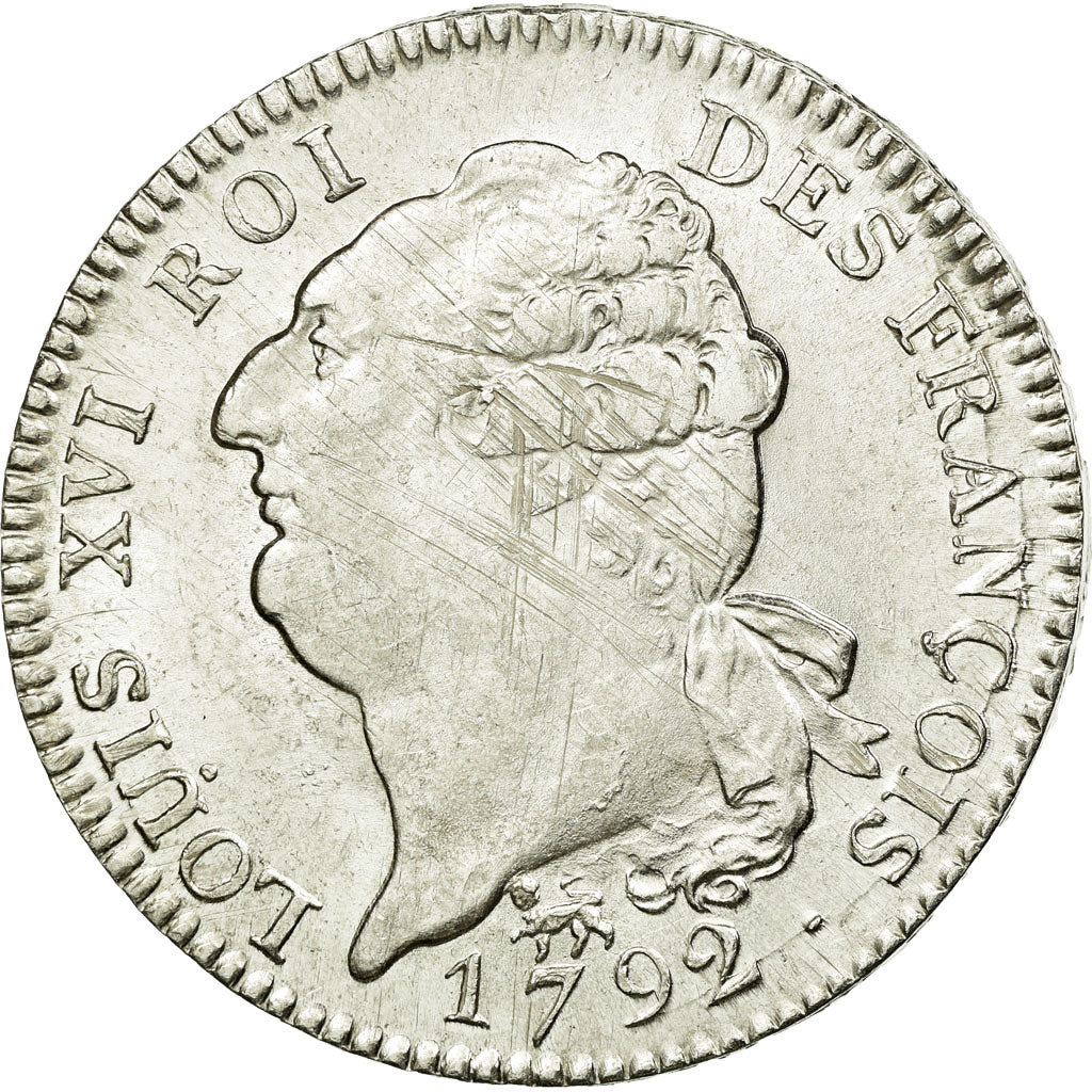 Coin, France, Écu de 6 livres françois, 1792, Paris, AU(50-53), KM 615.1