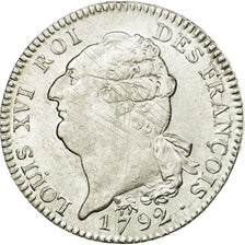 Coin, France, Écu de 6 livres françois, 1792, Paris, AU(50-53), KM 615.1