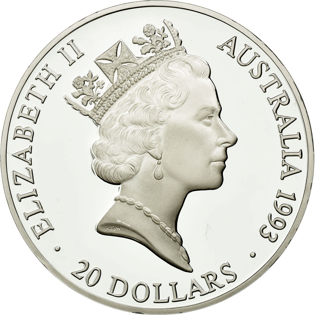 Coin, Australia, Elizabeth II, 20 Dollars, 1993, MS(65-70), Silver, KM:218