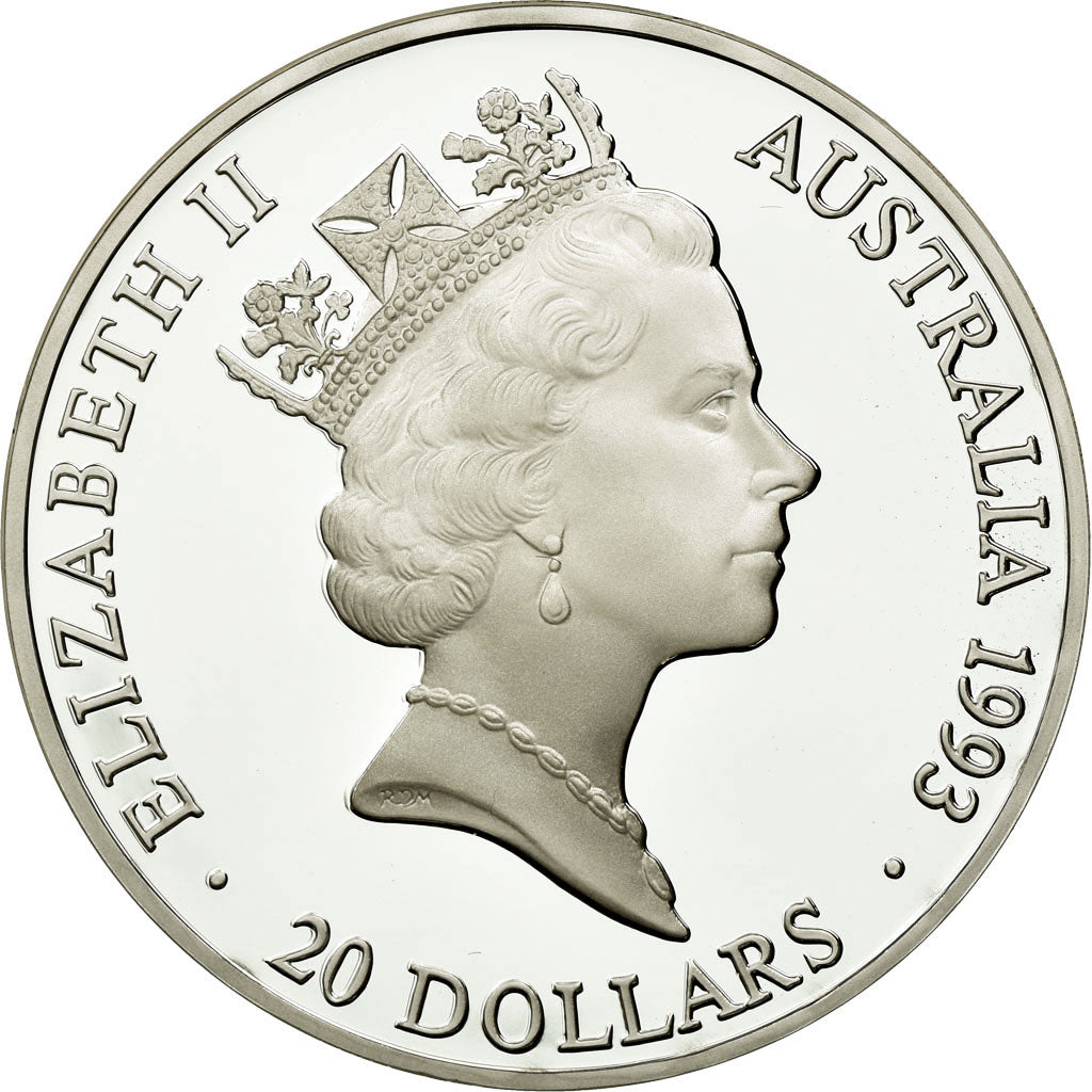 Coin, Australia, Elizabeth II, 20 Dollars, 1993, MS(65-70), Silver, KM:219