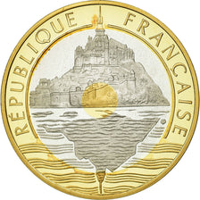 Coin,France,Mont Saint Michel,20 Francs,1992, MS(65-70),Tri-Metallic,KM 1008.2a