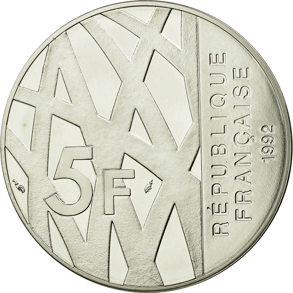 Coin, France, 5 Francs, 1992, MS(65-70), Silver, KM:1006a, Gadoury:773