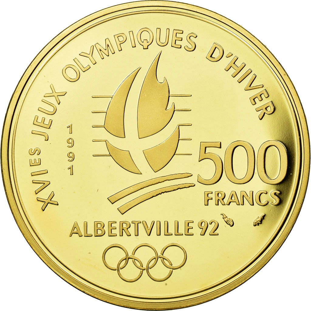 Moeda, França, 500 Francs, 1991, Paris, MS(65-70), Dourado, KM:1000