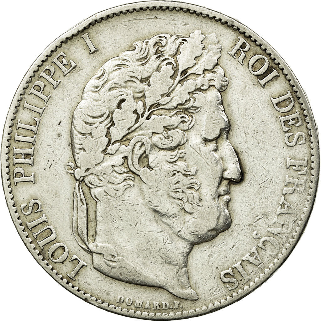 Moeda, França, Louis-Philippe, 5 Francs, 1846, Bordeaux,EF(40-45),Prata,KM 749.7