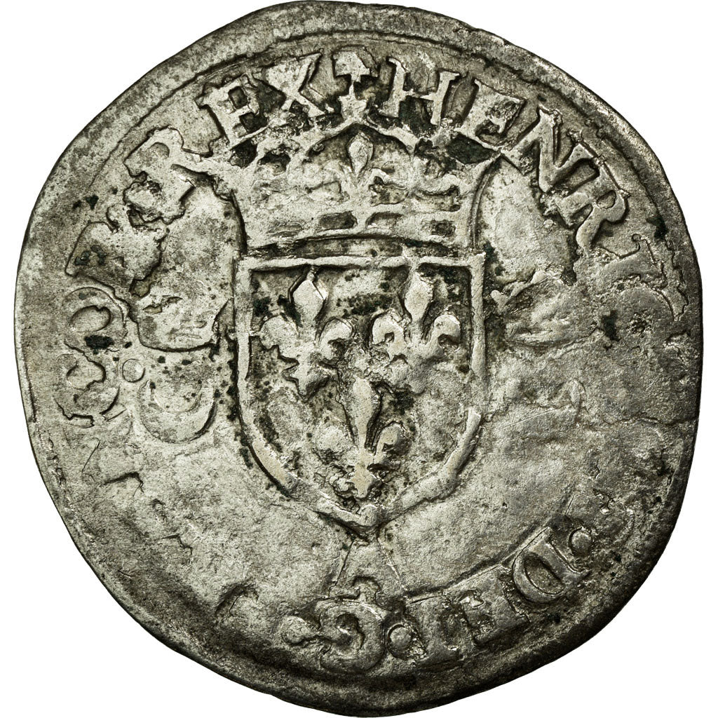 Moeda, França, Henri II, Douzain, 1551, Paris, VF(20-25), Prata, Sombart:4380