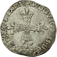 Coin, France, Louis XIII, 1/4 Écu à la croix,1613, Nantes, VF(30-35), KM 47.16