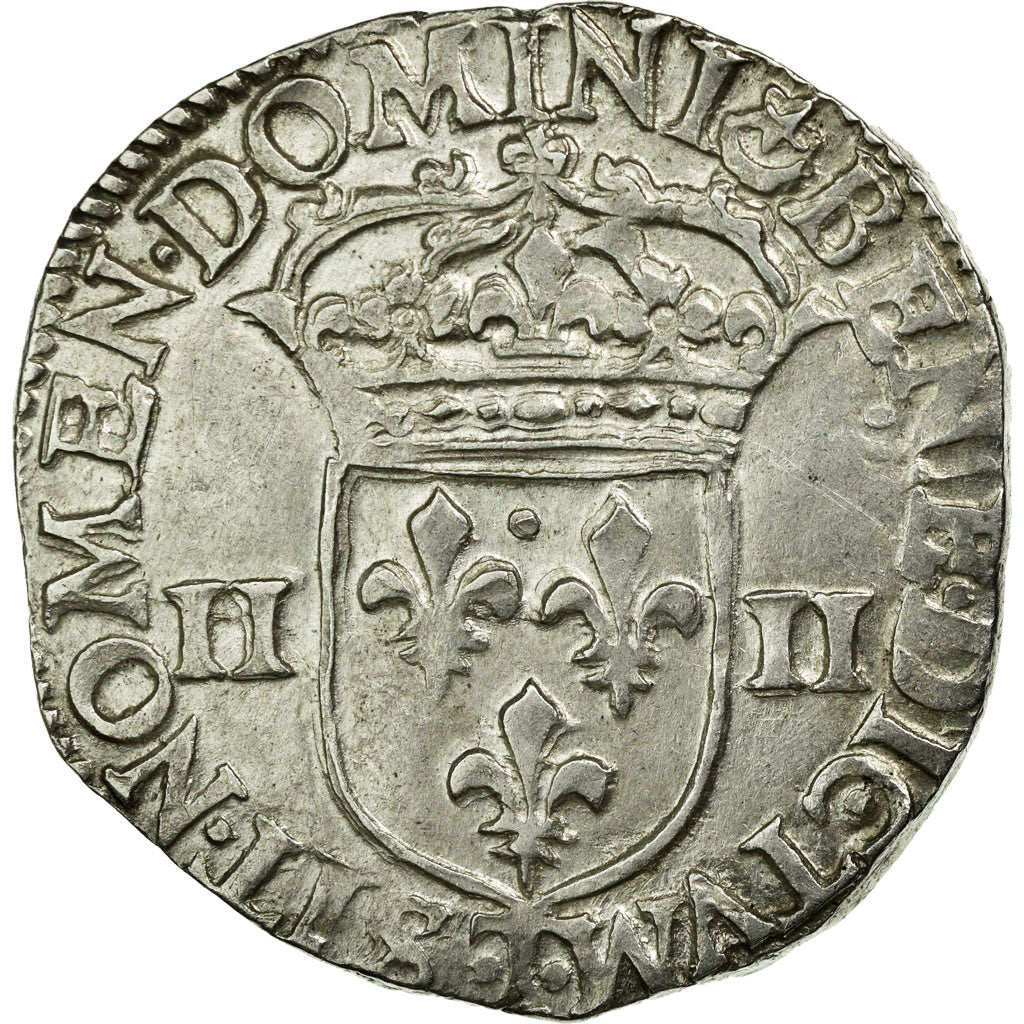 Coin, France, Louis XIII, 1/4 Écu à la croix,1613, Nantes, VF(30-35), KM 47.16