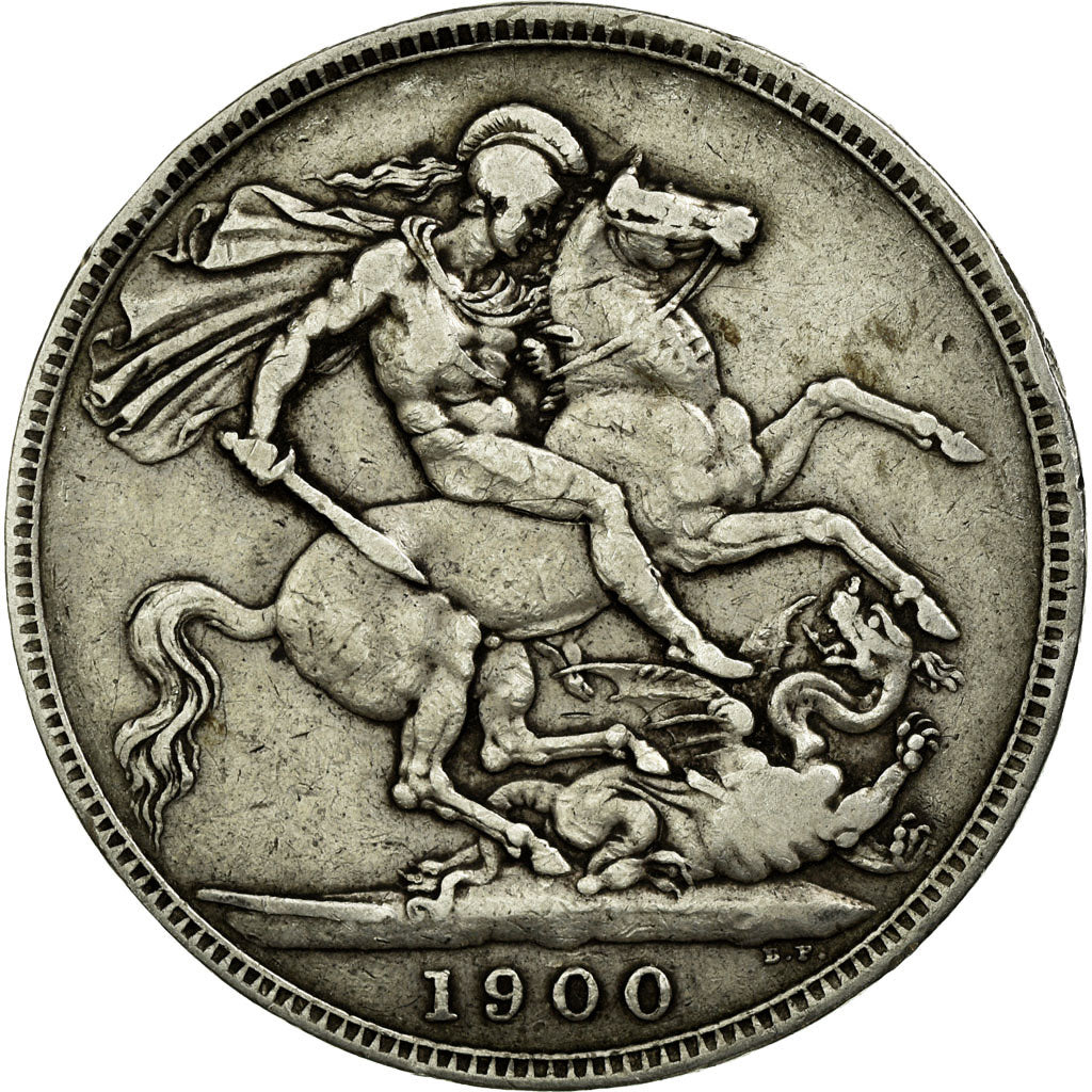 Coin, Great Britain, Victoria, Crown, 1900, EF(40-45), Silver, KM:783