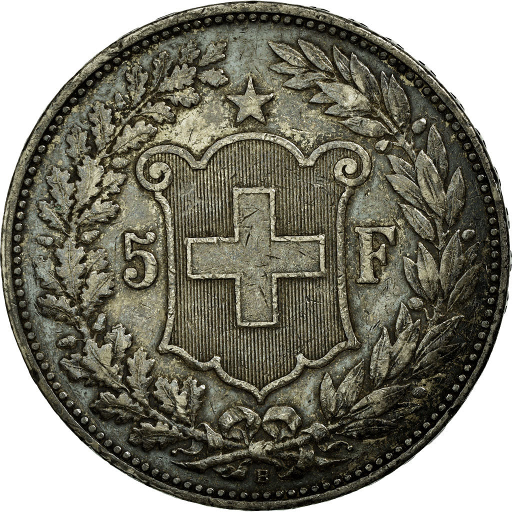 Coin, Switzerland, 5 Francs, 1907, Bern, EF(40-45), Silver, KM:34