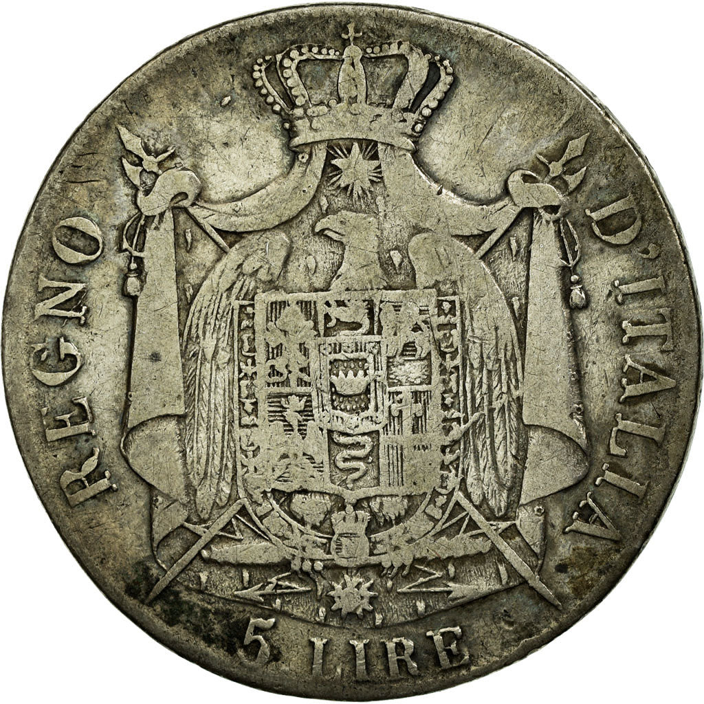 Coin, ITALIAN STATES, Napoleon I, 5 Lire, 1808, Milan, VF(20-25), KM 10.1