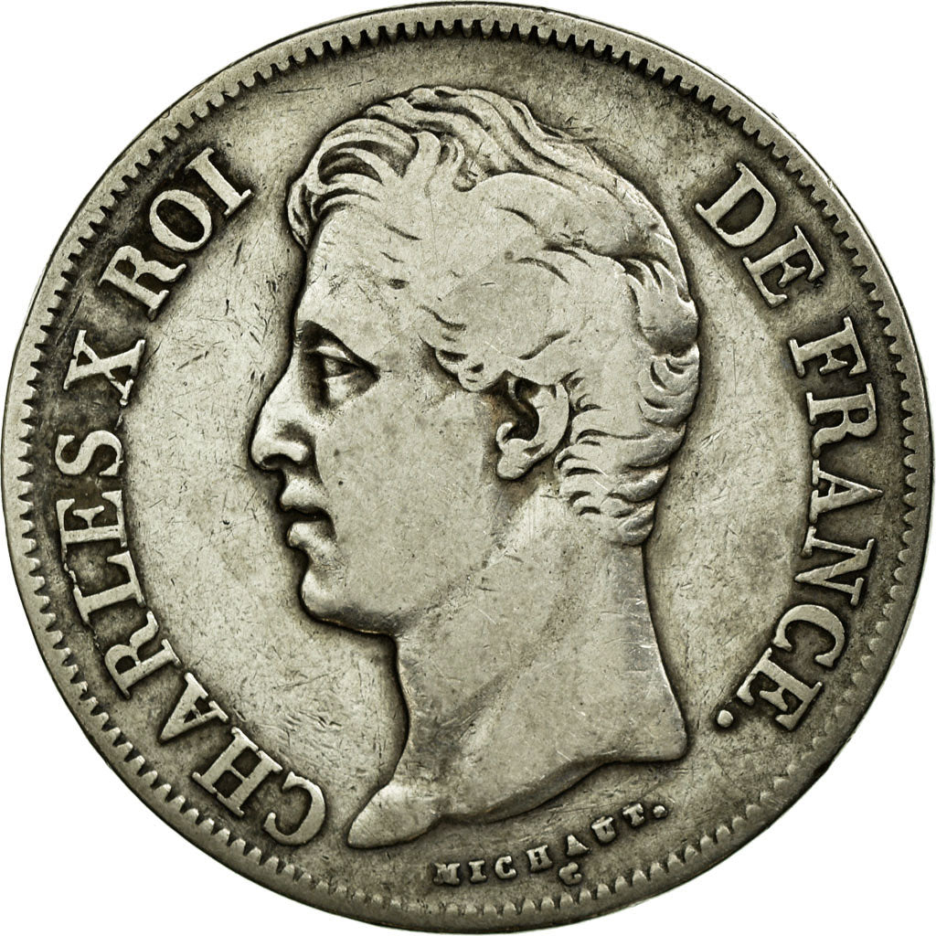 Coin, France, Charles X, 5 Francs, 1830, Rouen, VF(30-35), Silver, KM:728.2
