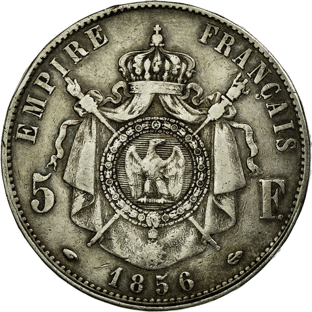 Münze, Frankreich, Napoleon III, 5 Francs, 1856, Paris, S+, KM 782.1